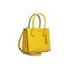 Michael Kors MK Mercer Solid Color Vintage Lock Commuter French Logo Leather Accordion Handbag Women Handbags Bright-Yellow 30F6GM9M2L-719