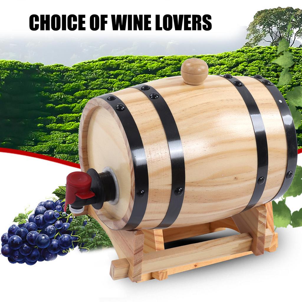Wine Barrel Self Brewed Wine Pine Aging Barrels Wooden Beer Barrels for Bar Catering Barbecue Shop HT