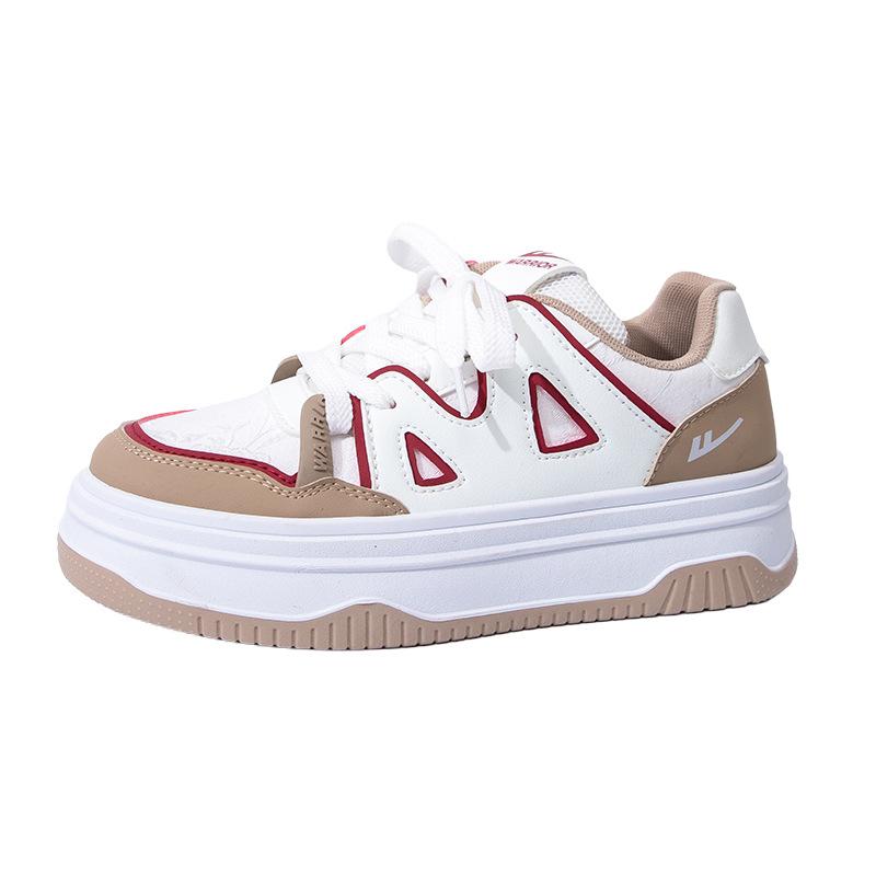 Thin Low-top Bread Shoes Thick-soled Breathable Spring and Summer New Board Shoes High-value Single Shoes