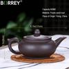 BORREY Yixing fialová hliněná konvice 400 ml Zisha konvička Čínská čajová sada Kung FU Ručně vyrobená keramická hliněná konvice Dárková konvice Oolong Puer