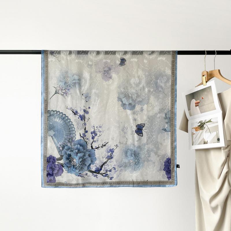 

Шарф женский длинный весенний длинный дорожный шарф атласный пустой принт шаль солнцезащитный шарф шарф 180*90cm