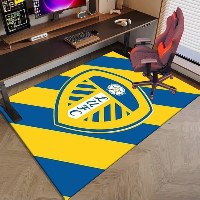 Leeds Crest Design Printed Area Rug for Office, Chair Rug, Decorative Carpet Floor Mat, Large Size Fan gifts Christmas gifts