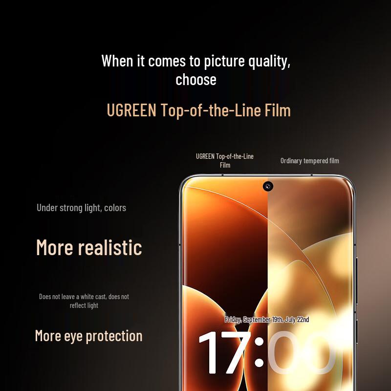 UGREEN Easy-Install Tempered Glass Screen Protector for Xiaomi 17/17 Pro (2-Pack)