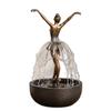 Ballet Dancer Tabletop Fountain Sculpture Indoor Water Feature with Flowing Water Streams and Round Base for Home Office Decoration