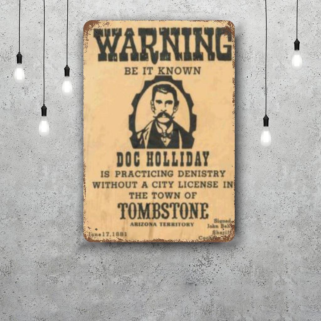 doc holliday Classic Poster Rusty Metal Plaque Retro Decorative Plate Bar Man Cave Garage Club Metal Sign Wall Decoration