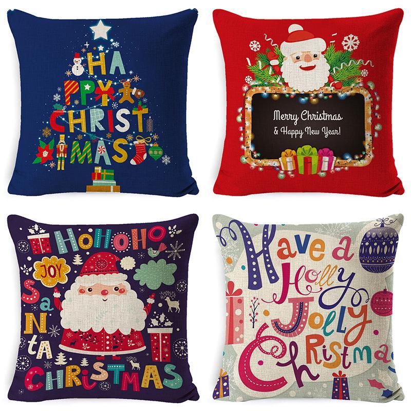Christmas Pillow Home European Linen Sofa Cushion Cushion New Pillow Case