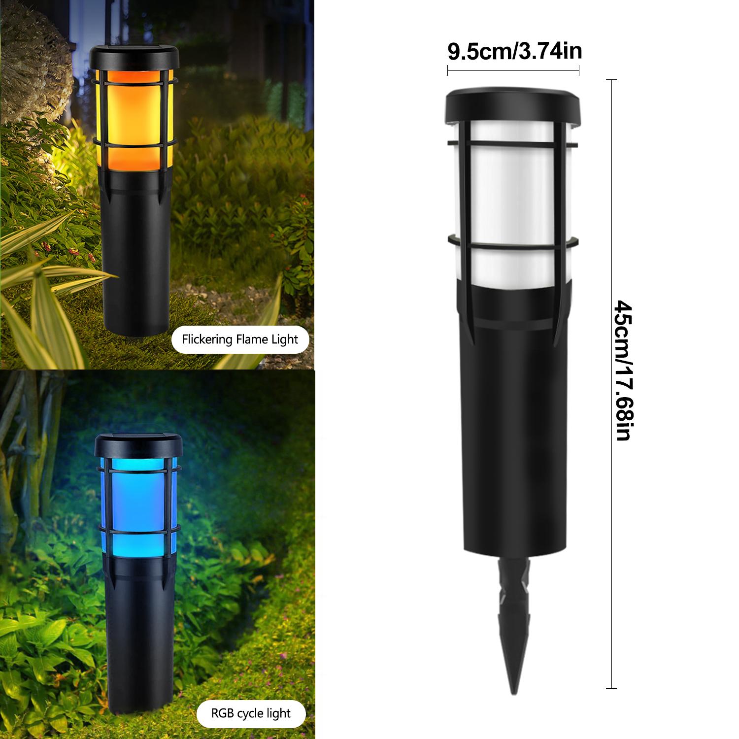 

Солнечный свет для садовой дорожки светодиодный мерцающий огонь RGB цветной ландшафтный светильник водонепроницаемый для наружного газона патио дорожка двор украшение 1pc