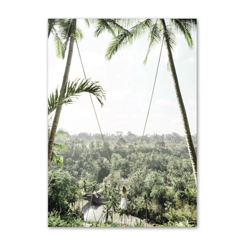 Simple Wall Art Nature Green Leaf Landscape Poster HD Oil Painting Posters Prints Home Bedroom Living Room Decorative Ideal Gift