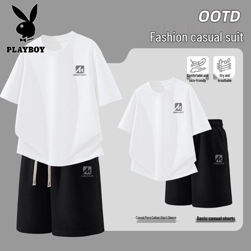 Playboy Men s Summer Geometric Sleeveless Top Shorts Set 2XL