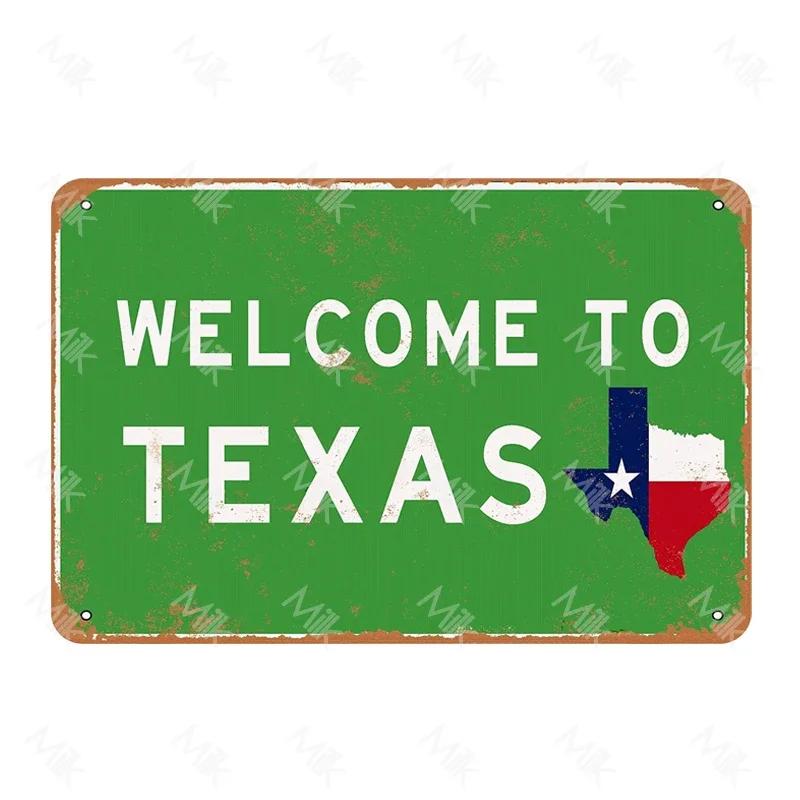 God Bless Texas Retro Tin Sign Vintage Texas State Flag Metal Sign Texans Lone Star Wall Decor Shop Mural Bathroom Sign 12x8in