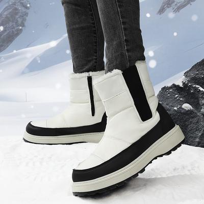 Snow Boots Women's High-top Large-size Velvet Warm Outdoor Shoes Overalls Zipper Hiking Northeast Hiking Shoes