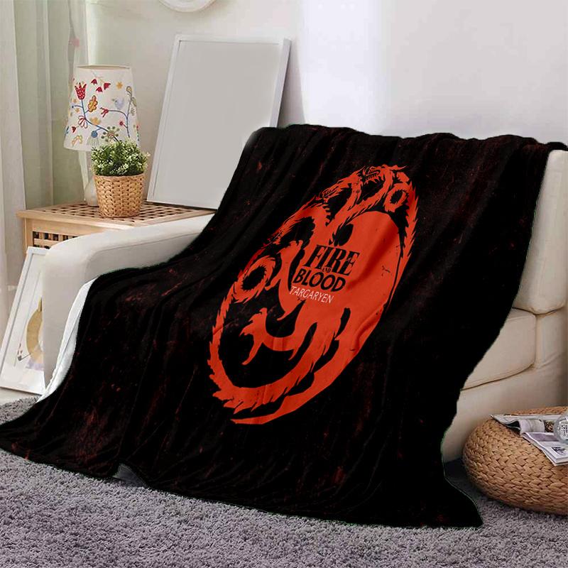 Fire and Blood Targaryen Dragon Logo HoodiePrint Blanket, Soft Blanket For Sofa Office Bed And Travelling Daughter Birthday Gift esj340 130cm×150cm（50in×60in）