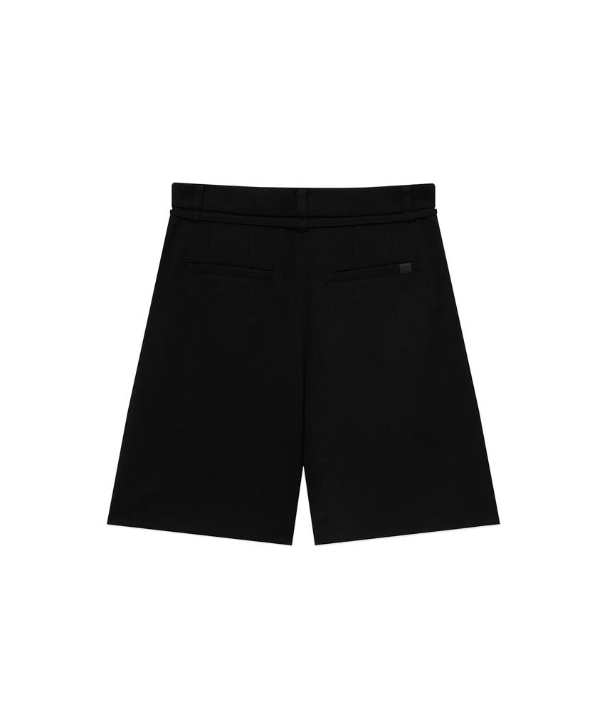 COVERNAT WOMAN Belted Bermuda Shorts Black
