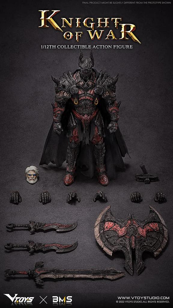 VTOYS X BMS VSD005 Knight of War 1/12 Scale Pre-painted Action Figure Made of POM, ABS, and PVC