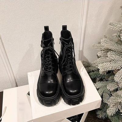 Light and Simple Sweet and Cool Lace-up Martin Boots Autumn British Super Soft and Comfortable Thick-soled Casual Short Boots