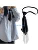 HX6F Uniform Tie For Janpanese JK Uniform Tie Rhinestones Tassels Seifuku Cosplay