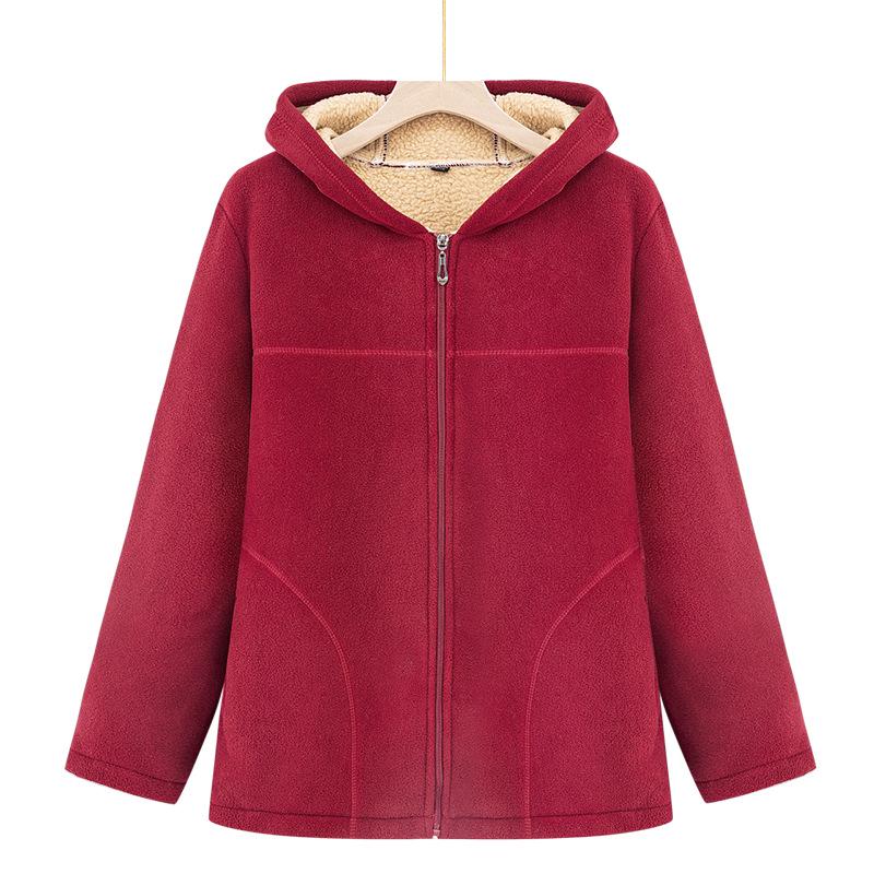 Damen Winter Fleecegefütterter Baumwollmantel für Mittelalte & Ältere