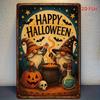 S  Vintage Metal Signs HAPPY HALLOWEEN Tin Signmetal Wall artFunny Vintage Plaque Decor Home Decor Restaurant Decor Bar D