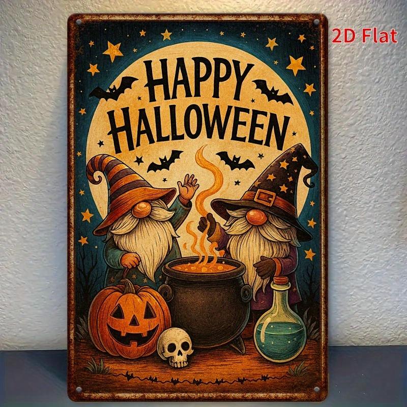 

s vintage metal signs HAPPY HALLOWEEN Tin signmetal wall artFunny Vintage Plaque Decor Home Decor Restaurant Decor Bar D 20x30cm（7.8x11.8inch）