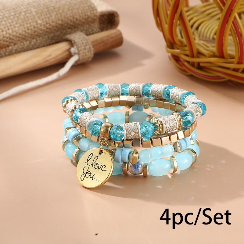 Bohemian bracelet creative tassel multi-layer beaded bracelet