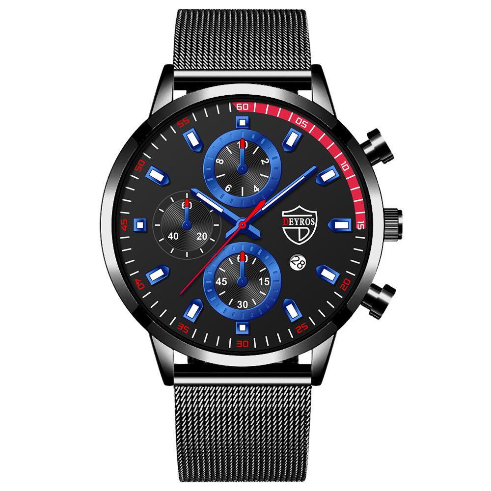 Milan Mesh Belt Watch Men S Automatic Quartz Calendar Luminous Watch