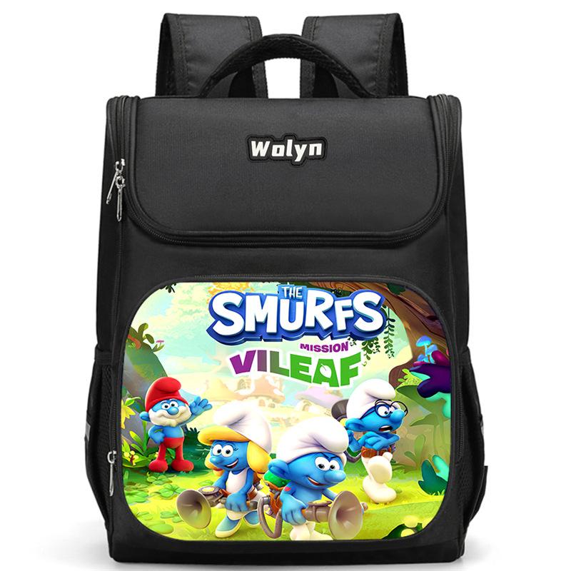 Smurf Anime Backpack Student Schoolbag Computer Bag