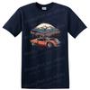 Vintage Car Mountain Landscape T Shirt Retro Auto Graphic Tee Adventure