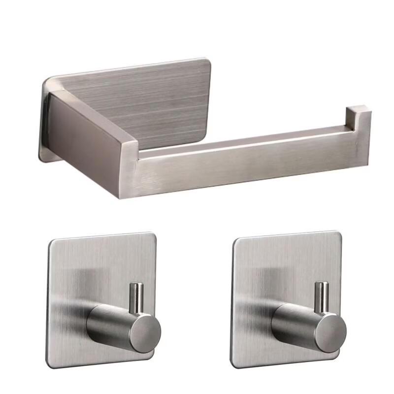 Stainless Steel Bathroom Toilet Paper Holder with Hooks