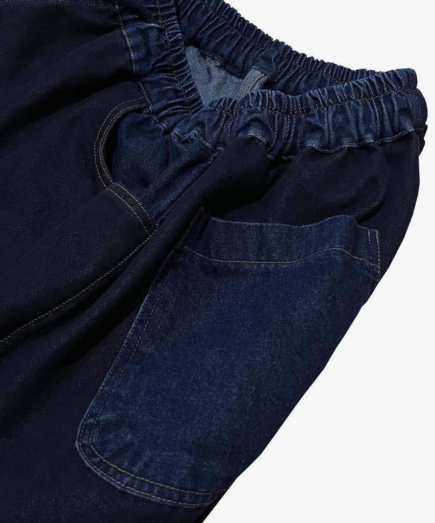 Nainneoscheu Panel Mix Denim Wide Pants_Blue