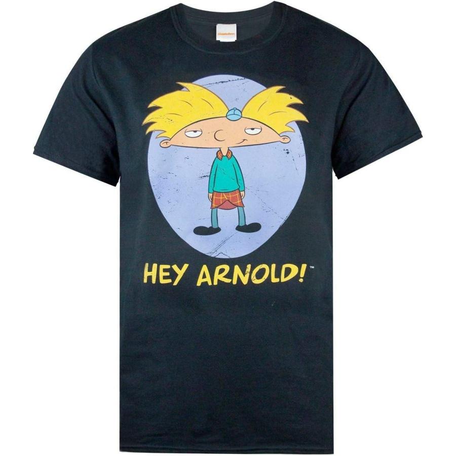 T-shirt Nickelodeon Hey Arnold per Adulti Uomo Donna Nera Manica Corta