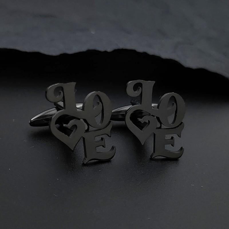 Letter LOVE Cufflinks Stainless Steel Personalized Design Niche Temperament Clothing Accessories