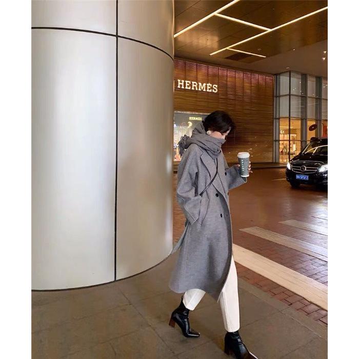 Women s Woolen Mid-Length Coat: 2026 Hepburn Style, Elegant Petite, Thickened for Autumn/Winter M
