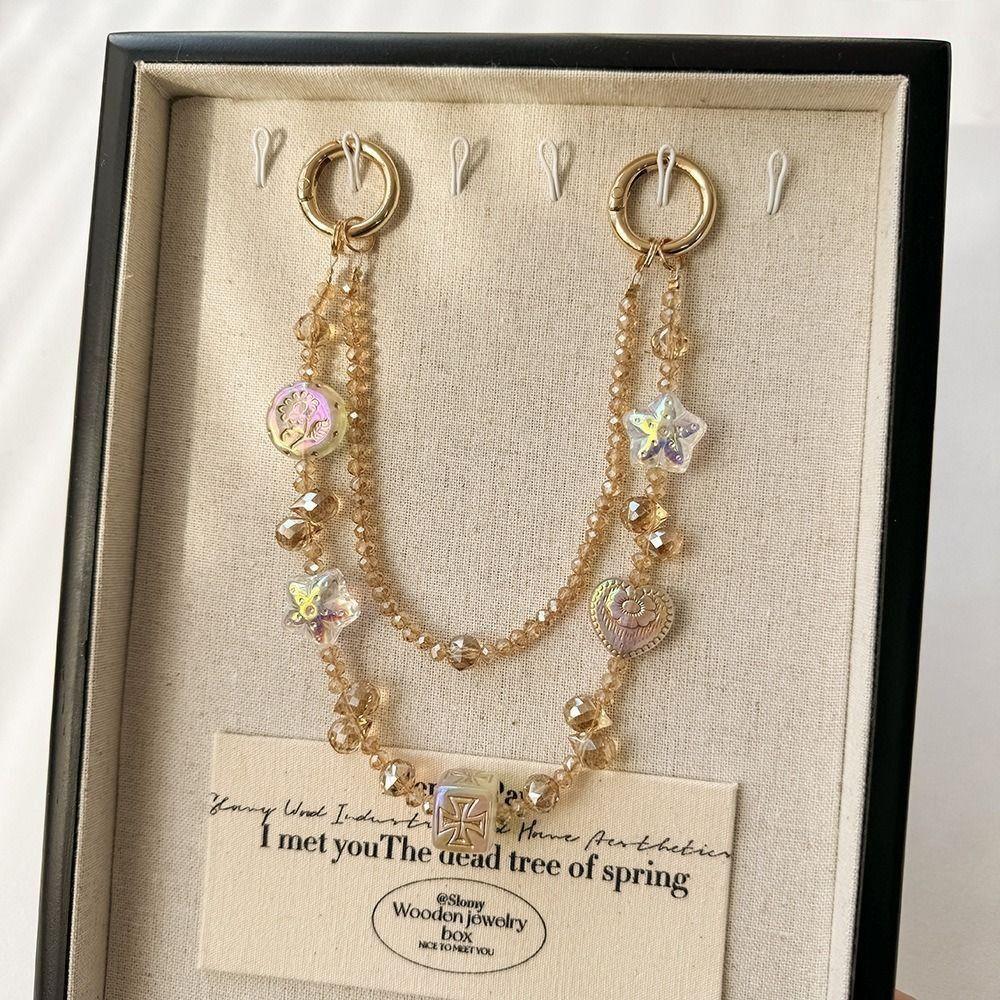 

INS Phone Chain Retro Wrist Strap DIY Key Case Pendant Phone Case шампанського