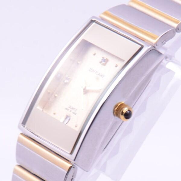 J-AXIS Dámské MJL-Y75-T (Vyrobeno v Japonsku Sun Flame) Obdélníkové hodinky zlaté analogové