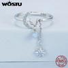 WOSTU 925 Sterling Silver Star and Moon Link Ring With Nano Opal For Women's Engagement & Proposal Parties Fine Jewelry Gifts