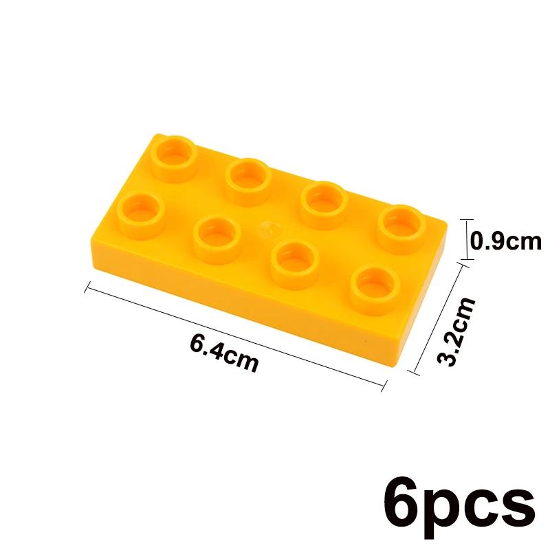 Big Size Duploes Building Blocks City Colorful Bulk Large Particle 2x2 2x4 Parts Assembled Thin Bricks Compatible Large Toy Gift