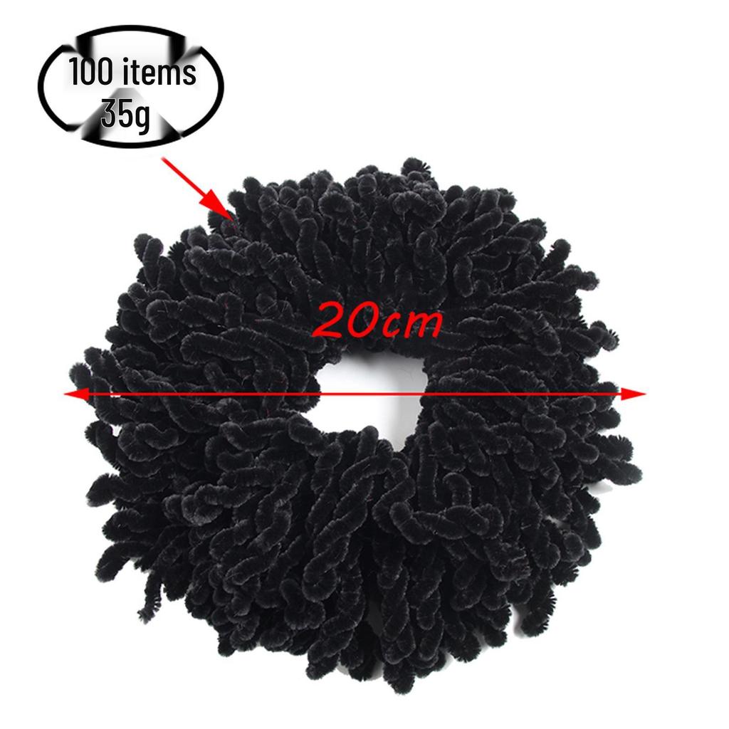 Handmade Wool Hair Tie - Ethnic Style Golden Velvet Flower Headwear, Multi-color Options