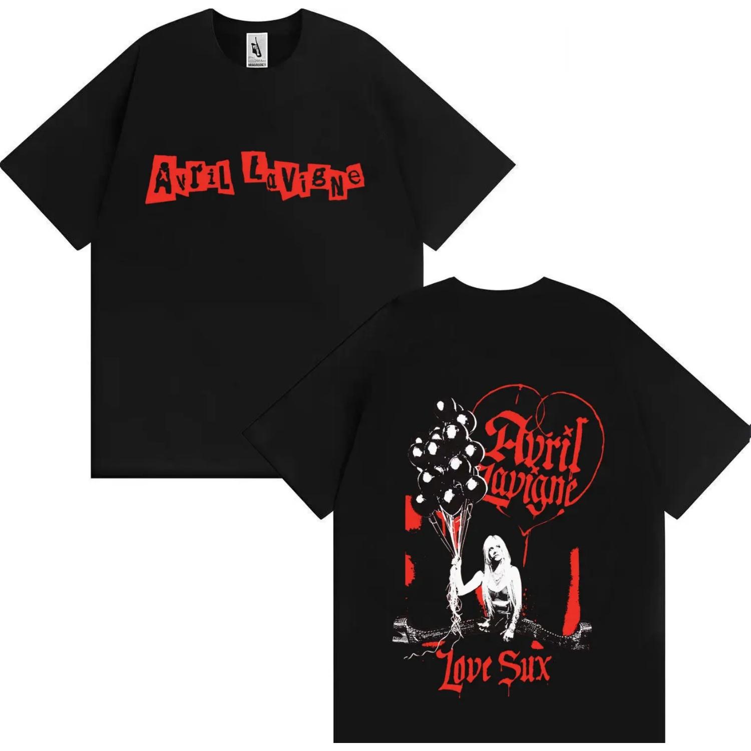 

Avril Lavigne Print T-shirt Unisex Fashion Rapper Touring T-shirt Casual Comfortable Cotton Streetwear S чёрный