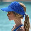 Long Brim Sun Hat for Women Breathable Open Top Sun Beach Cap UV Protective Hat with Adjustable Strap Foldable Visor Hat