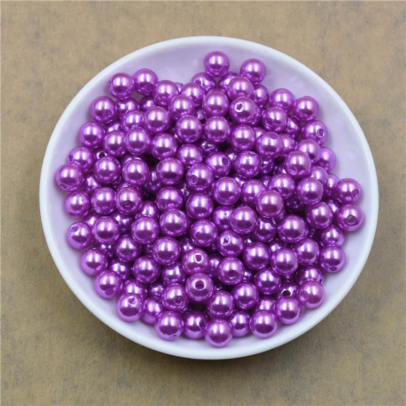4 6 8 10 12MM mit Loch ABS Imitation Simulierte Perle Lose Perlen Perlen für Schmuckherstellung DIY Zubehör
