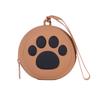 Multi-functional Waterproof Silicone Dog Treat Pouch Round Zippered Training Reward Pouch Paw Print Dog Treat Bag Keys