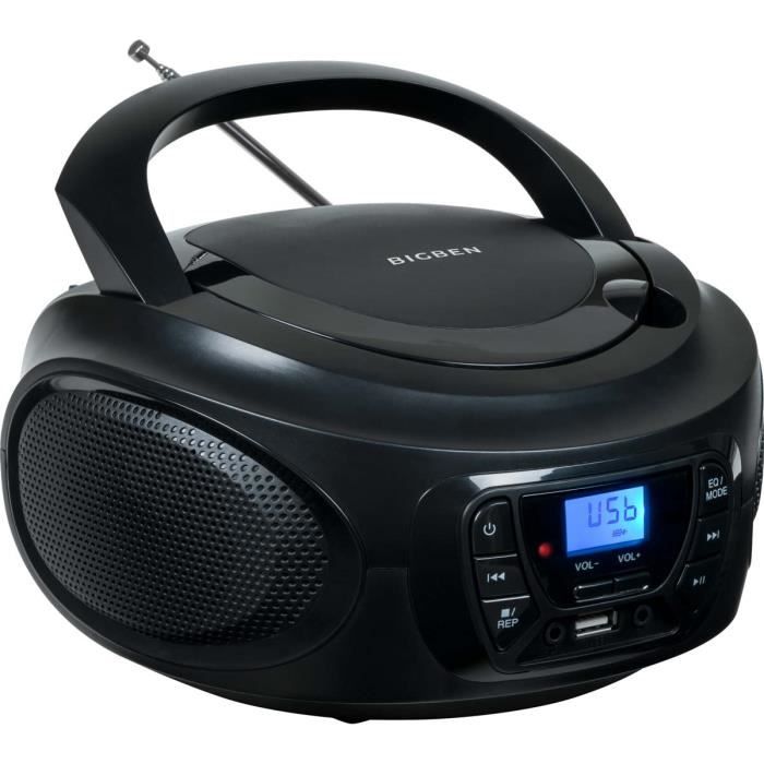 Lecteur CD portable - CD62NUSBBT - Noir - Bluetooth - USB - Radio FM