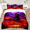 3pcs Halloween Pumpkin Lanterns Duvet Cover Set - Machine Washable, Includes 1 Cover and 2 Pillowcases, No Core Included yy251013020