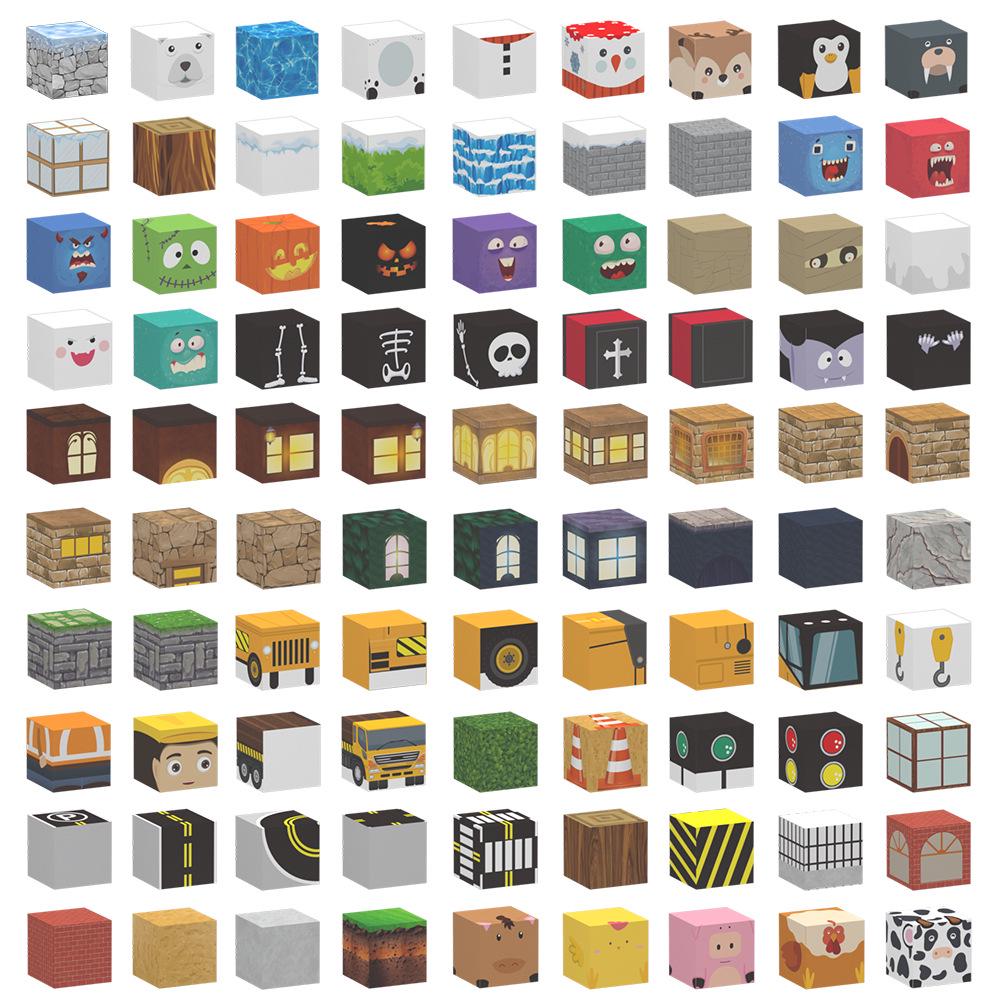 2.0cm DIY Magnetic Building Blocks with Lights - Magnetic Cubes Military Engineering Farm Set