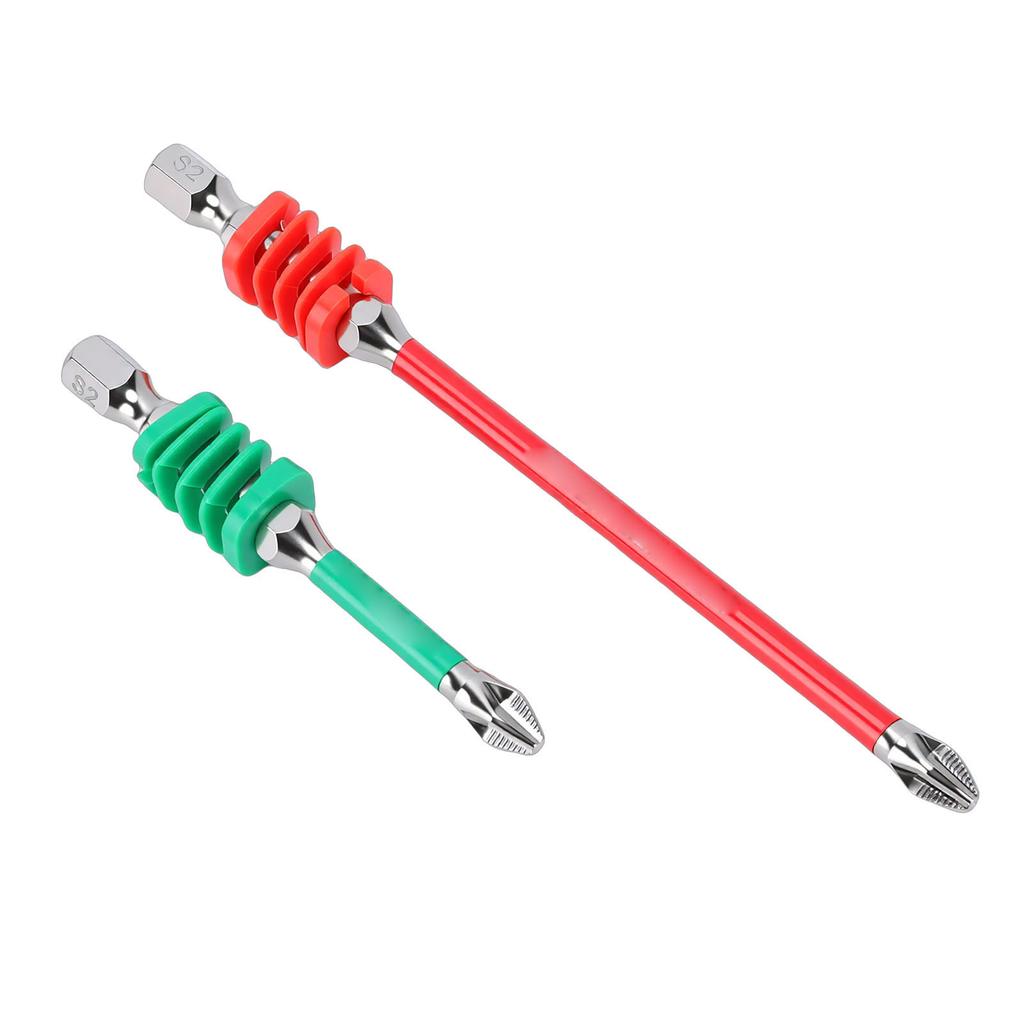 2PCS Spring Loaded Screwdriver Bits 1Celsius4 Inch Hex Shank Crossed Bit for Electric Screwdrivers and Hand Tools 65mm 110mm
