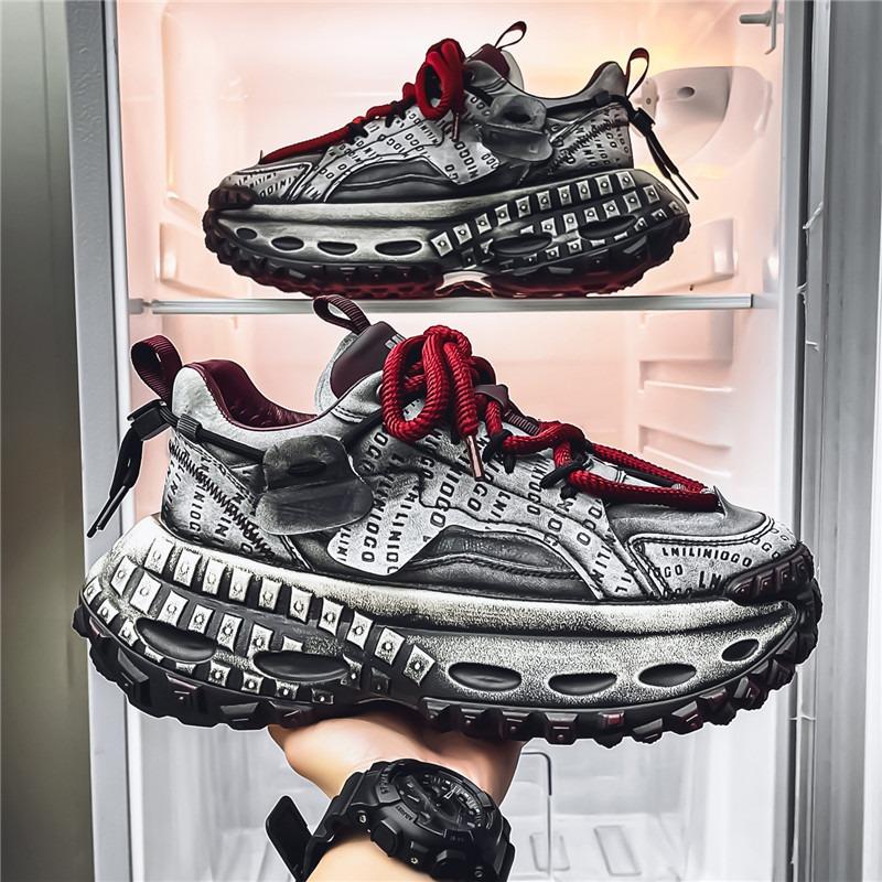 Men's shoes spring new men's thick-soled heightening casual shoes sports polish trendy shoes