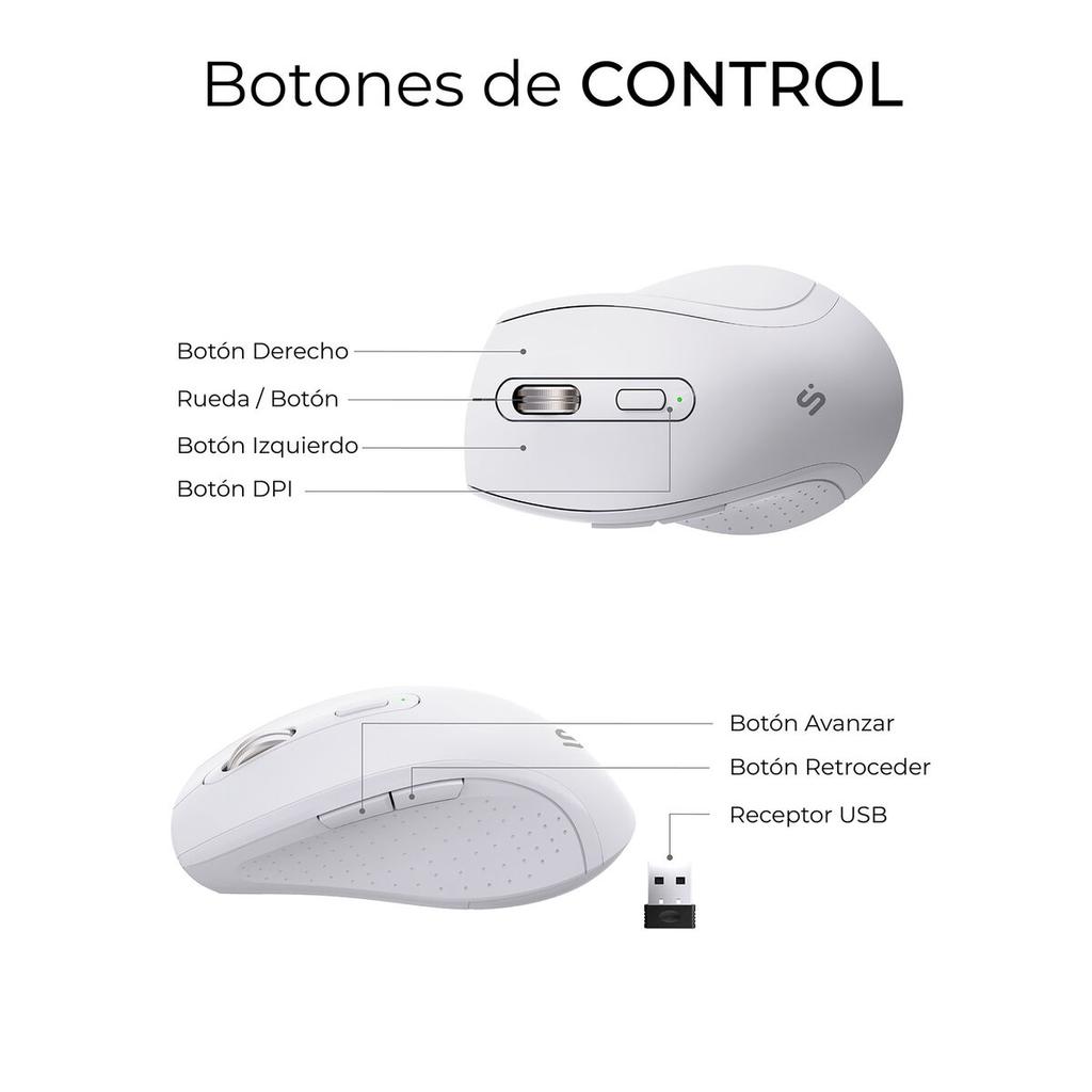 Keyboard and Mouse Subblim SUBKBC-DCOPW1 White Spanish Spanish Qwerty QWERTY