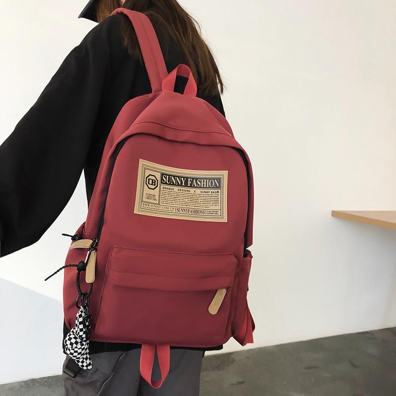 Backpack Girls Port School Bag High School College Student Couple Backpack Large Capacity Simple Backpack