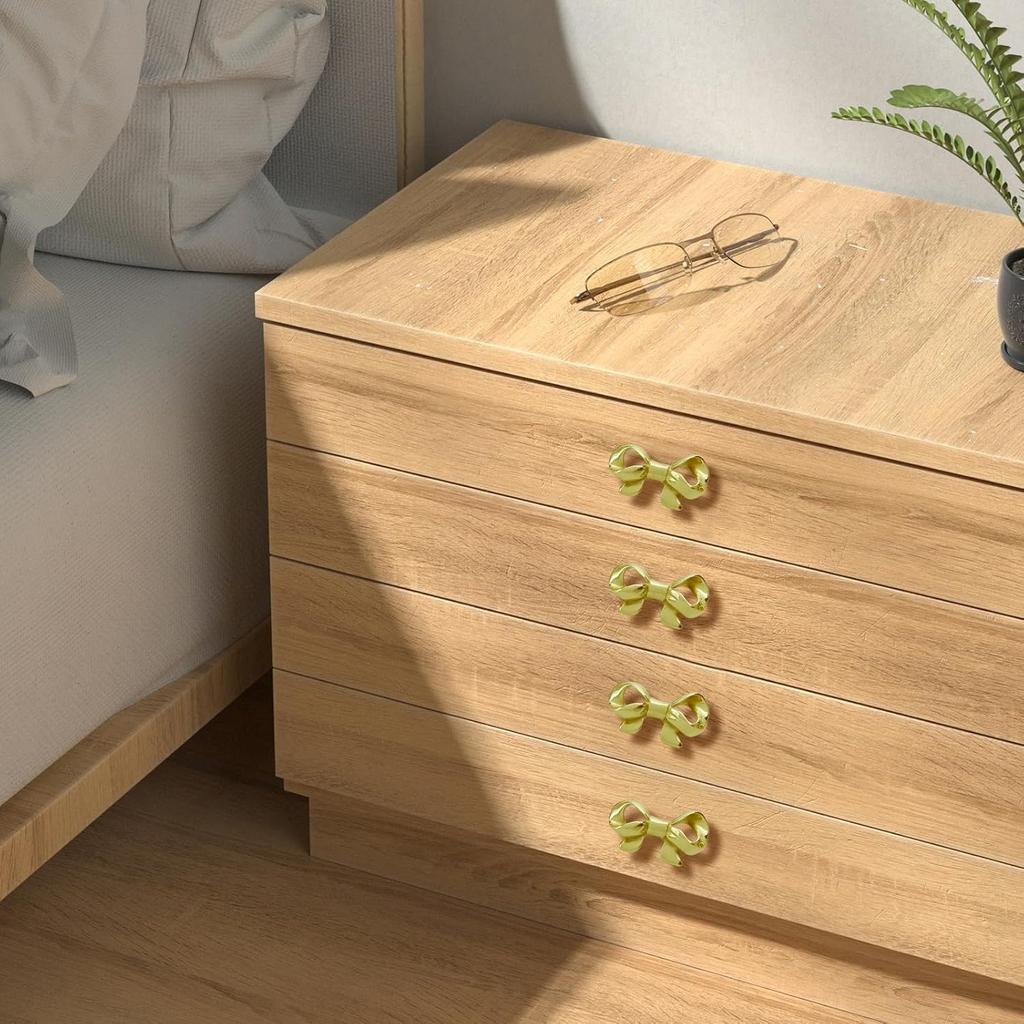 Bow Shapes Drawer knobs,Single Hole Pulls Handles Knob,Door Handle Metal Decorative for Cabinet Closet Drawer Dresser Wardrobe Cupboard 4 Pieces