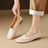 Fashion 2025 Autumn Hot Sale Slip-on Genuine Leather Women Shoes Pumps Square Toe Low-heel Soft Upper Pumps Office Ladies Dress Shoes